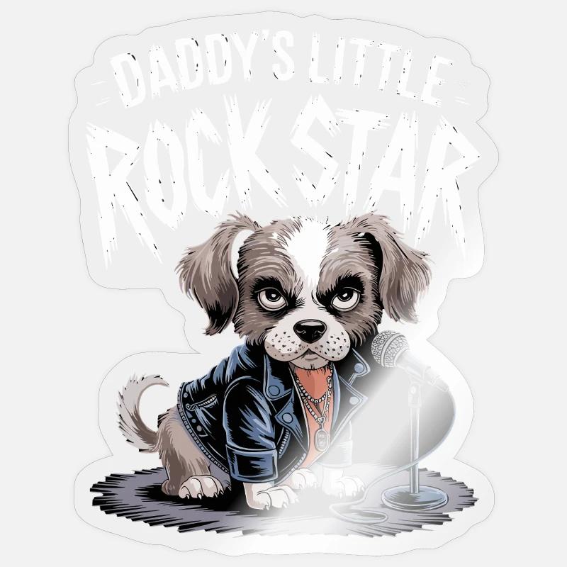 Hündischer mit Lederjacke - Sticker Größe S (10 x 10 cm) - Transparent glänzend