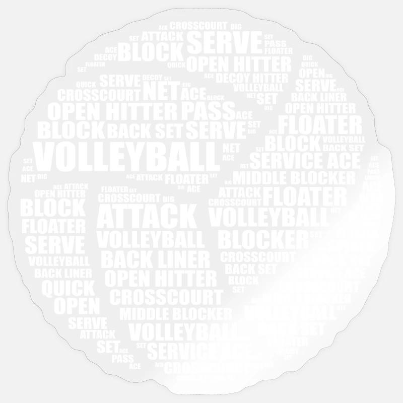 Volleyball Wort Kunst Geschenk - Sticker Größe S (10 x 10 cm) - Transparent glänzend