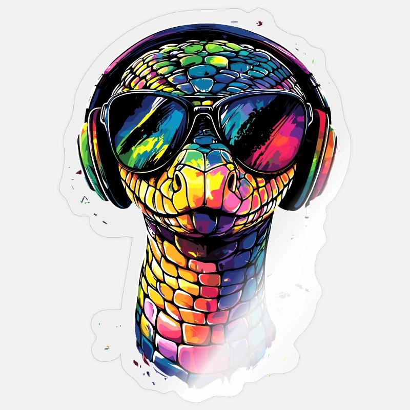 snake, python, cobra, rattlesnake, snakes - Sticker size S (10 x 10 cm) - transparent glossy