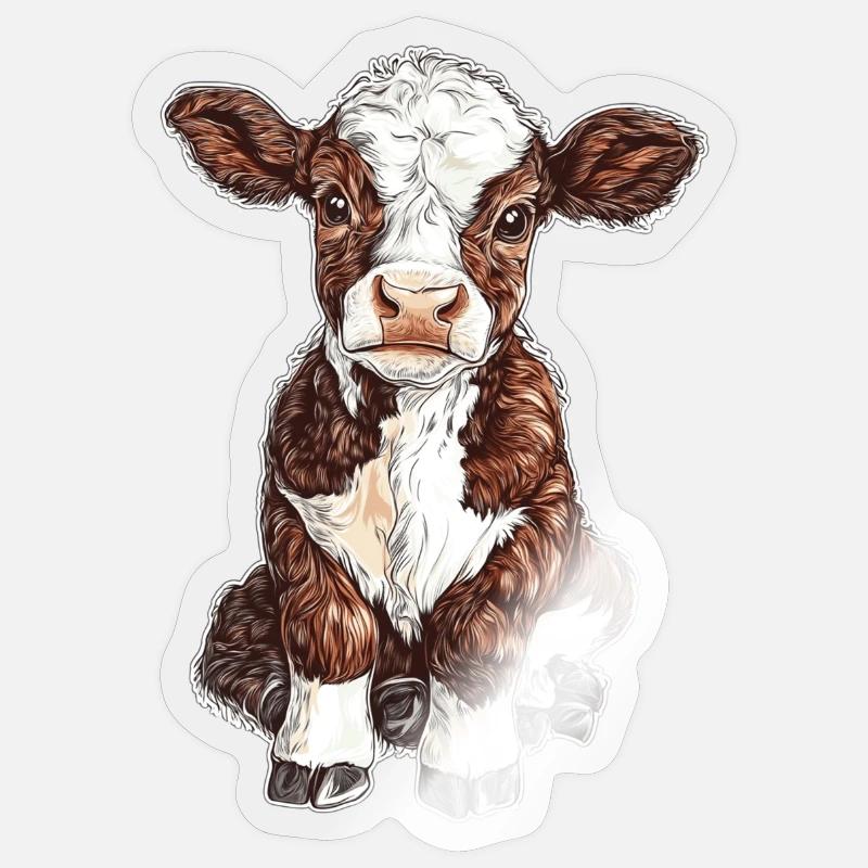 Vache - Sticker taille S (10 x 10 cm) - brillant transparent