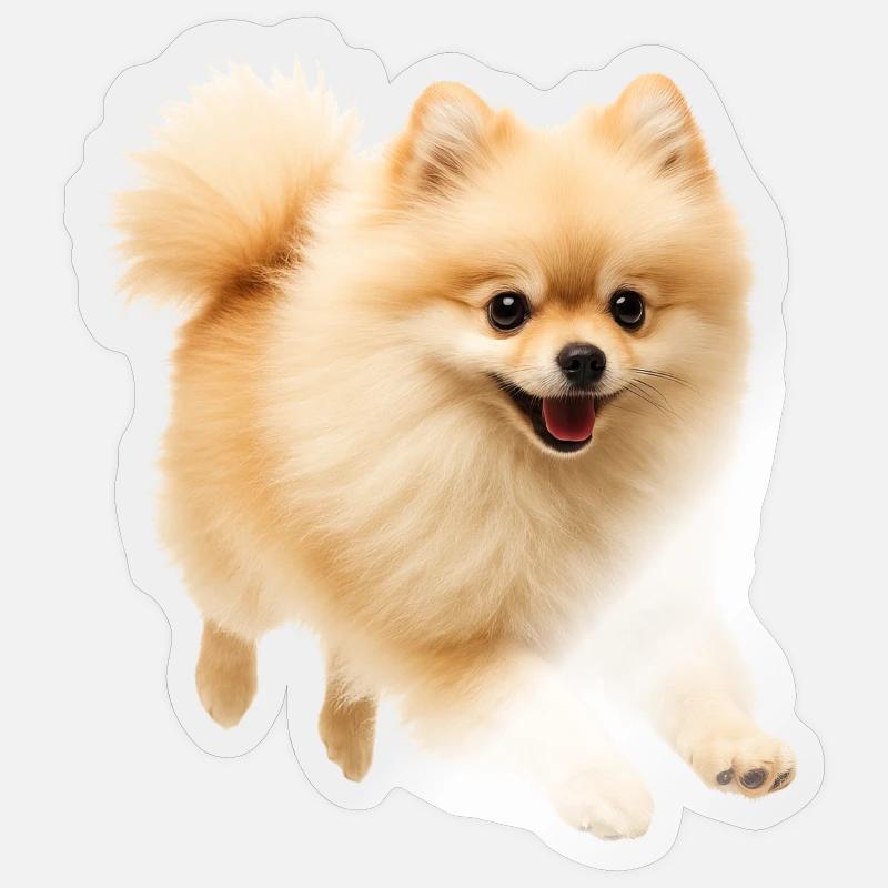 Zwergspitz - Sticker Größe S (10 x 10 cm) - Transparent glänzend
