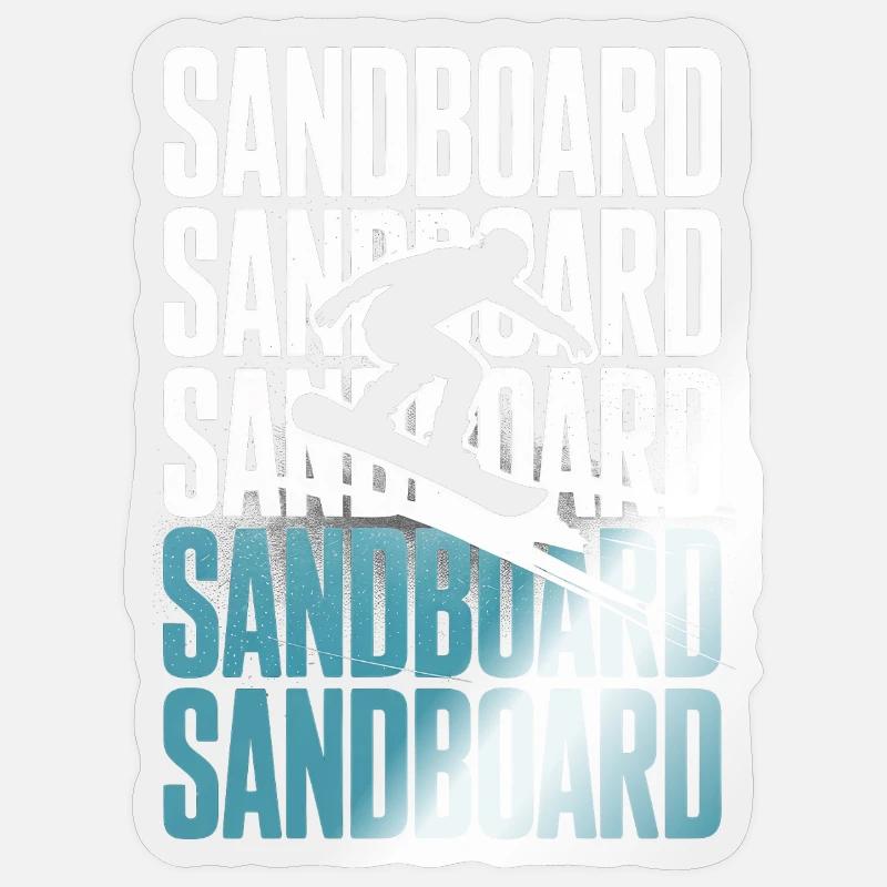 Sandboarder rétro Sandboarding d’été - Sticker taille S (10 x 10 cm) - brillant transparent
