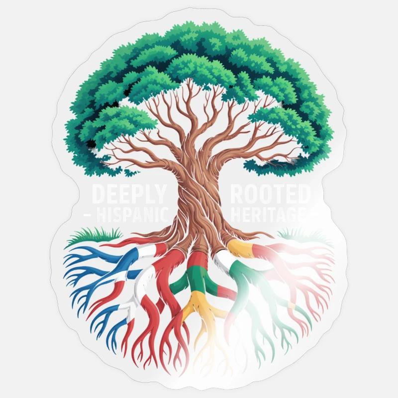 Deeply Rooted Hispanic Heritage Roots Tree Sticker size S (10 x 10 cm)