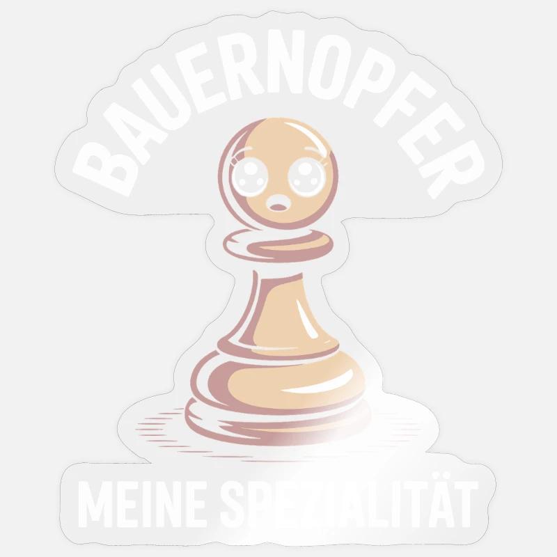 pion sacrifice pièces d’échecs jeu d’échecs - Sticker taille S (10 x 10 cm) - brillant transparent