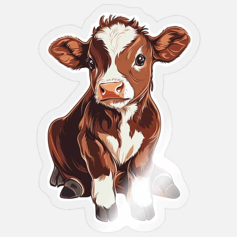 Vache - Sticker taille S (10 x 10 cm) - brillant transparent