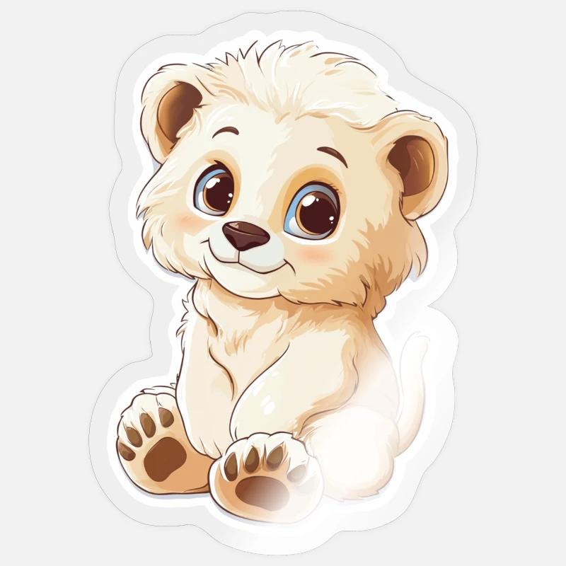 Löwe - Sticker Größe S (10 x 10 cm) - Transparent glänzend