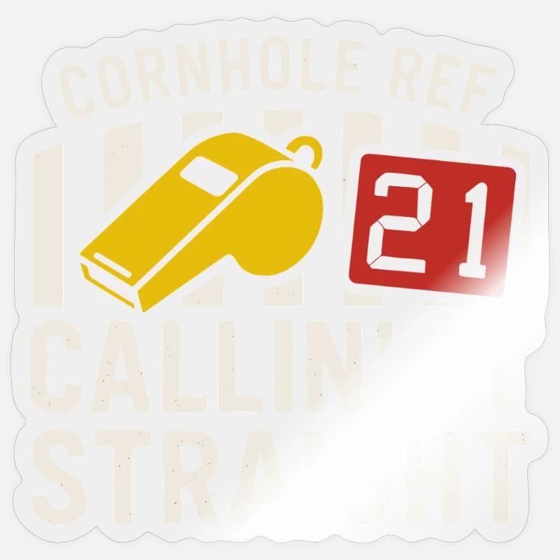 Cornhole Refere Offizielles Schiedsrichter - Sticker Größe S (10 x 10 cm) - Transparent glänzend