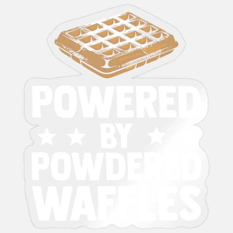 Powered By Powdered Waffles - Sticker size S (10 x 10 cm) - transparent glossy