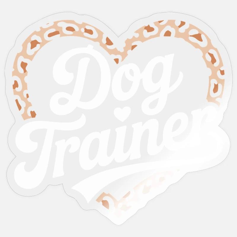 Dresseur de chiens Heart Design - Sticker taille S (10 x 10 cm) - brillant transparent