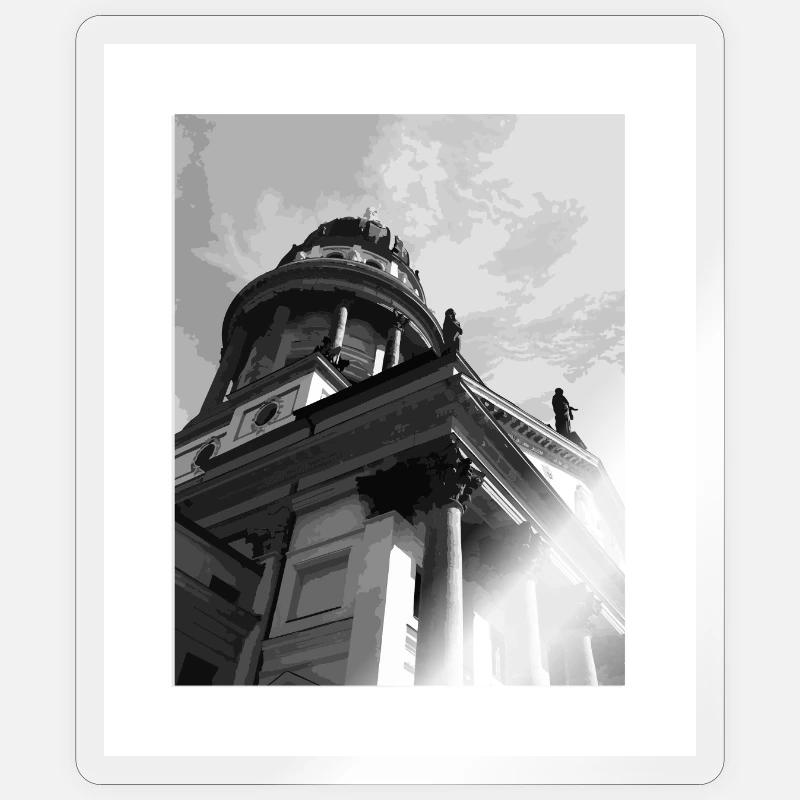 Monumentale Perspektive – Berlin 01 - Sticker Größe S (10 x 10 cm) - Transparent glänzend