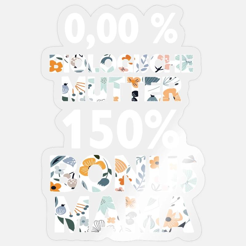 Mama Bonus Mama Mutter Mami Muttertag Geschenk - Sticker Größe S (10 x 10 cm) - Transparent glänzend