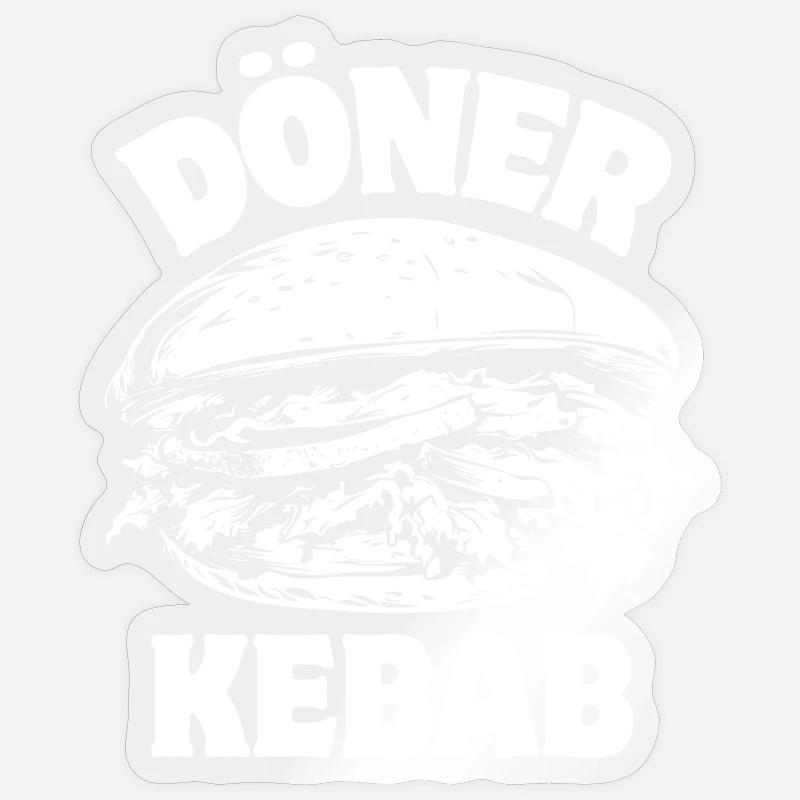 Döner Kebab - Restauration rapide - Spruch - Sticker taille S (10 x 10 cm) - brillant transparent