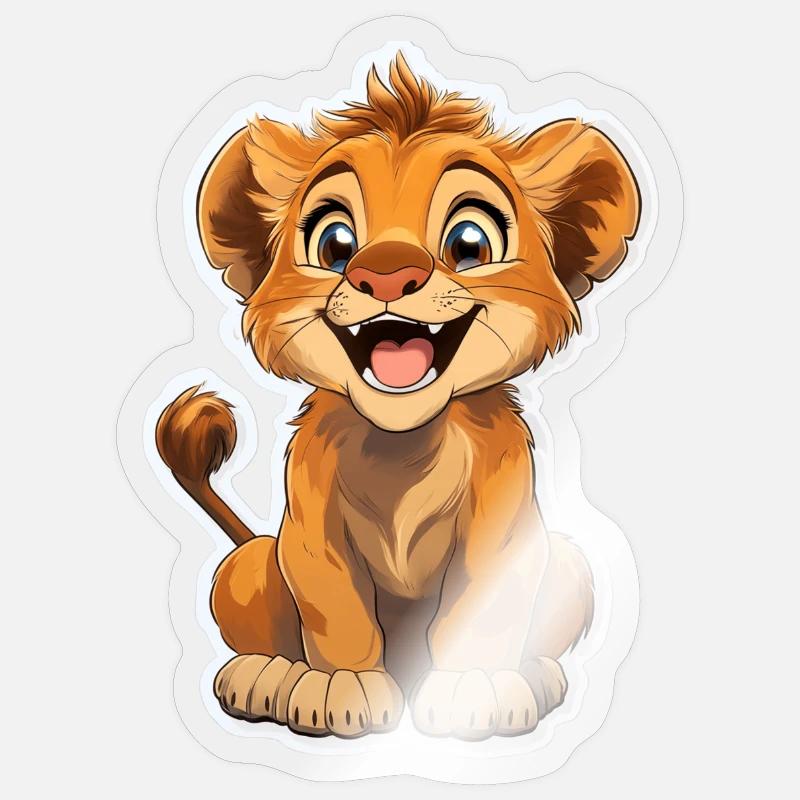Löwe - Sticker Größe S (10 x 10 cm) - Transparent glänzend