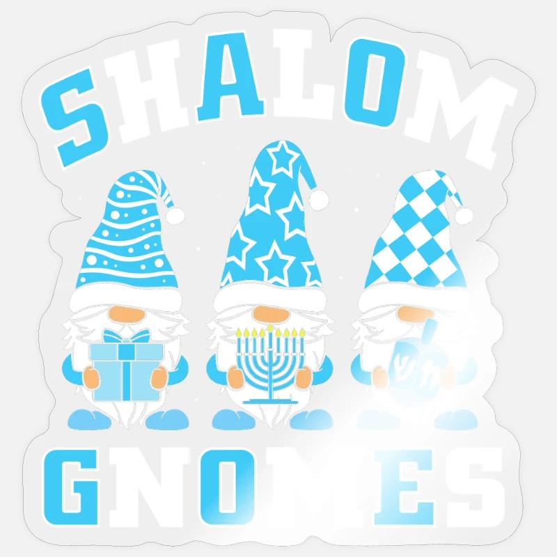 Hanoukka Hanoukka Hanoukka Gnome - Sticker taille S (10 x 10 cm) - brillant transparent
