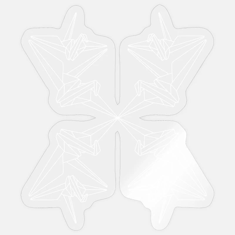 Origami Birds Geometric Pattern - Sticker size S (10 x 10 cm) - transparent glossy