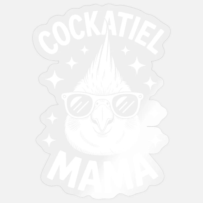 calopsitte disant maman calopsitte cadeau - Sticker taille S (10 x 10 cm) - brillant transparent