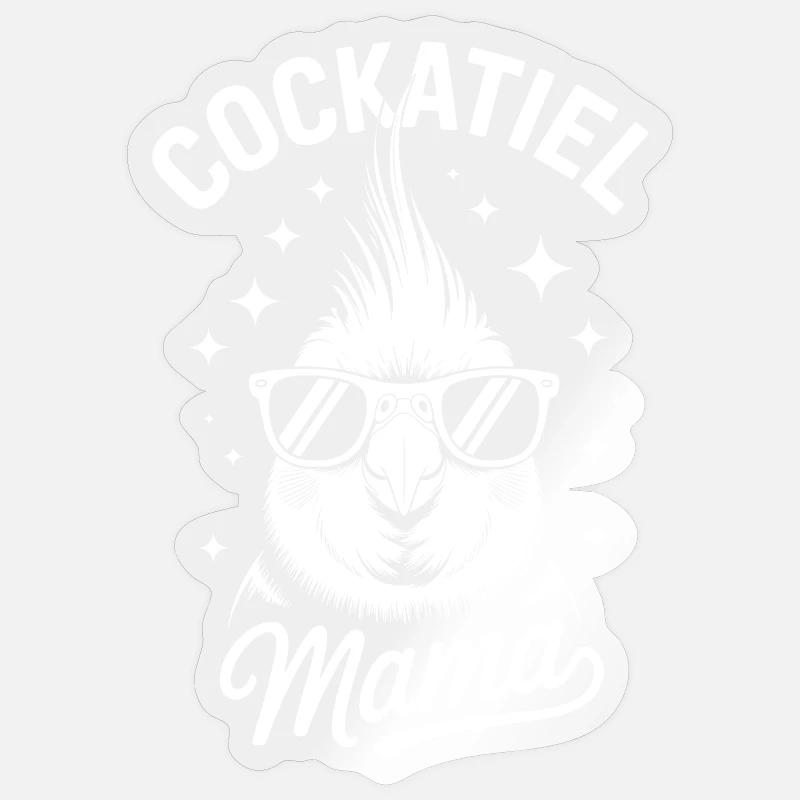 calopsitte disant maman calopsitte cadeau - Sticker taille S (10 x 10 cm) - brillant transparent