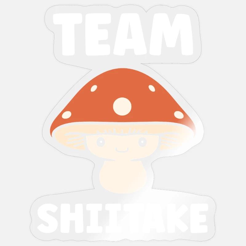 Equipe Shiitake Team Champignon Amusant - Sticker taille S (10 x 10 cm) - brillant transparent