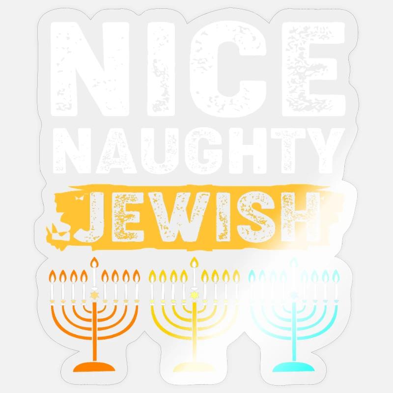 Hanoukka Hanoukka Hanoukka - Sticker taille S (10 x 10 cm) - brillant transparent