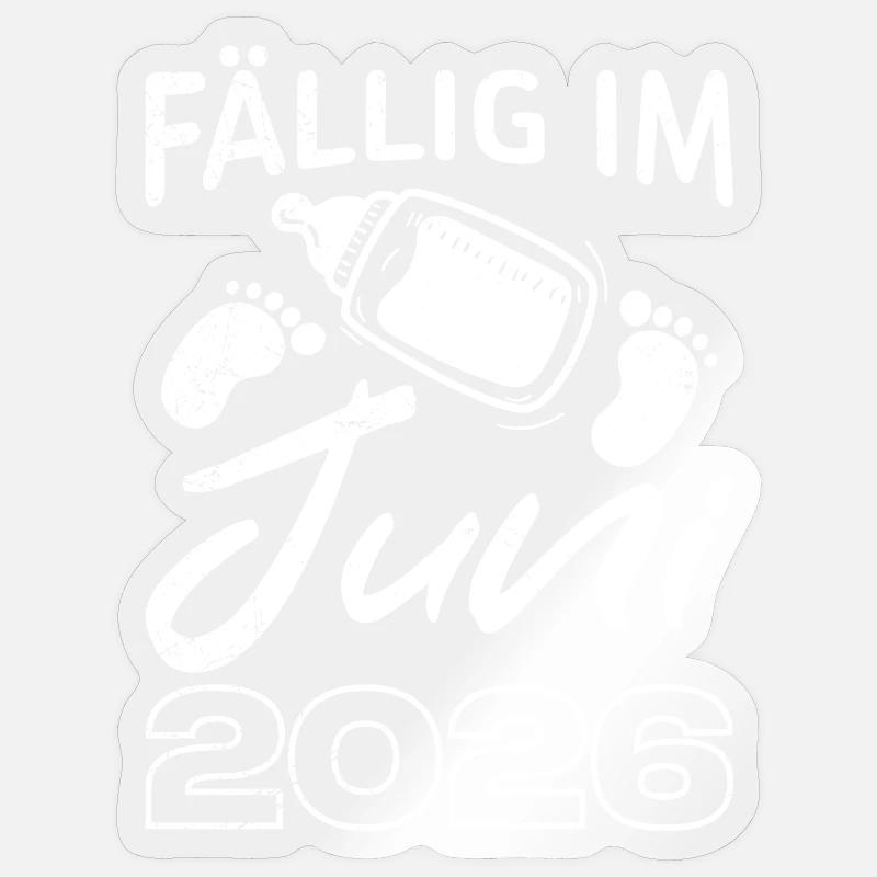 Werdende Mutter FÄLLIG IM JUNI 2026 Lustig Sticker Größe S (10 x 10 cm)