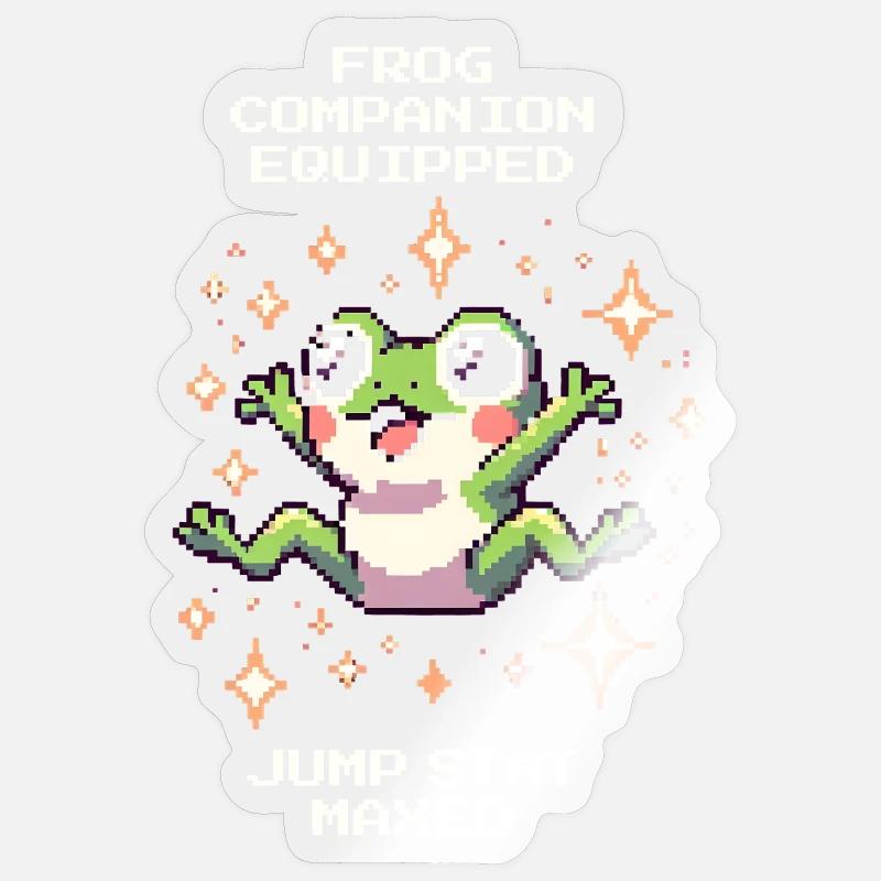 Frosch-Kumpel ausgerüstet – Sprung max | Kröte - Sticker Größe S (10 x 10 cm) - Transparent glänzend
