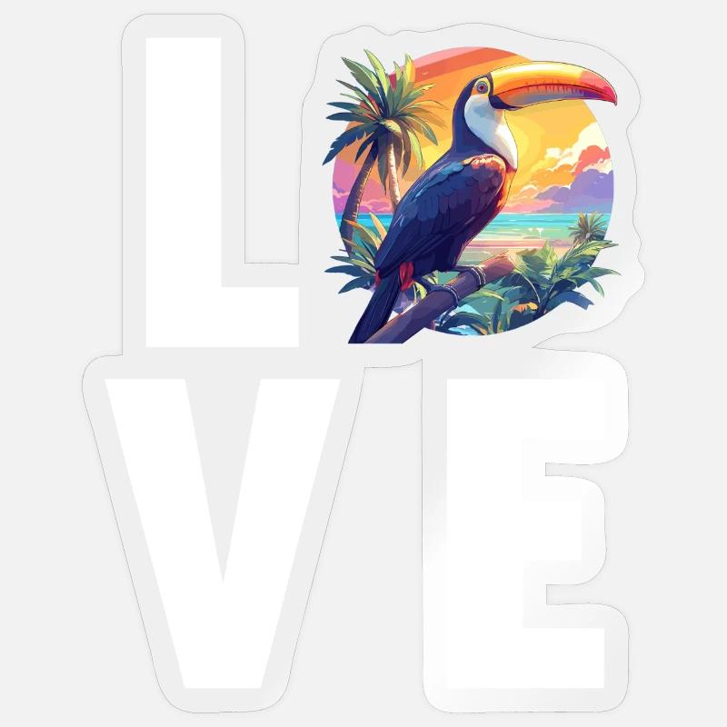 Toucans Toucan - Sticker taille S (10 x 10 cm) - brillant transparent