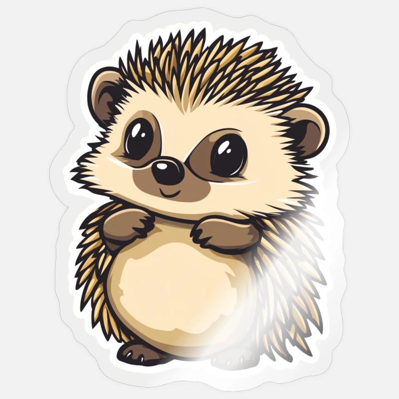 Hérisson - Sticker taille S (10 x 10 cm) - brillant transparent