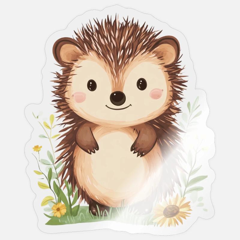 Igel - Sticker Größe S (10 x 10 cm) - Transparent glänzend