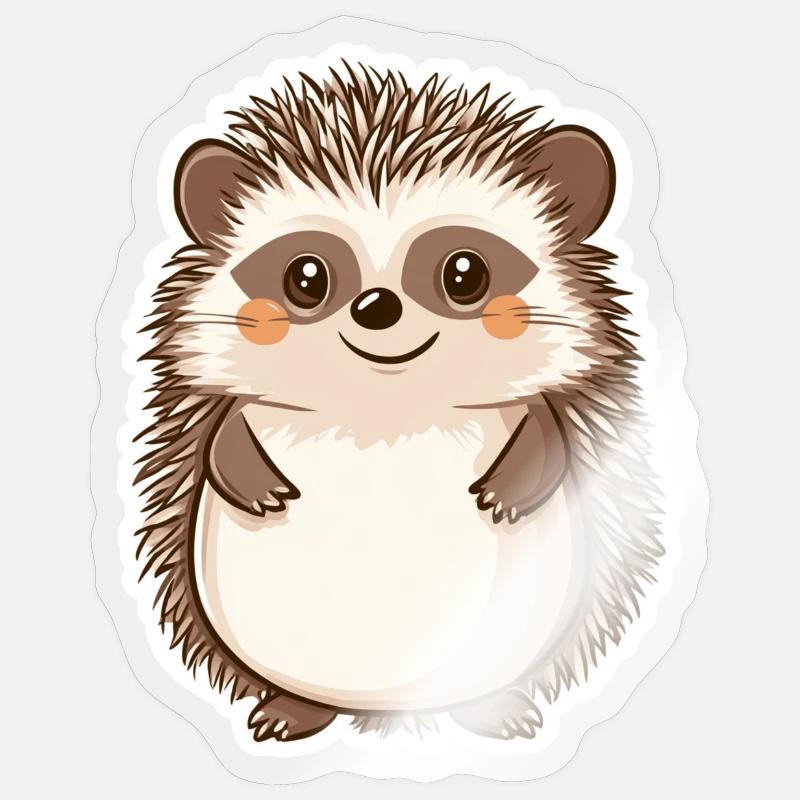 Hérisson - Sticker taille S (10 x 10 cm) - brillant transparent