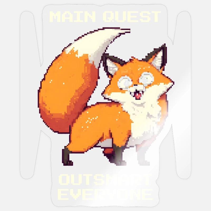 Hauptquest: alle austricksen | derpy Fuchs - Sticker Größe S (10 x 10 cm) - Transparent glänzend