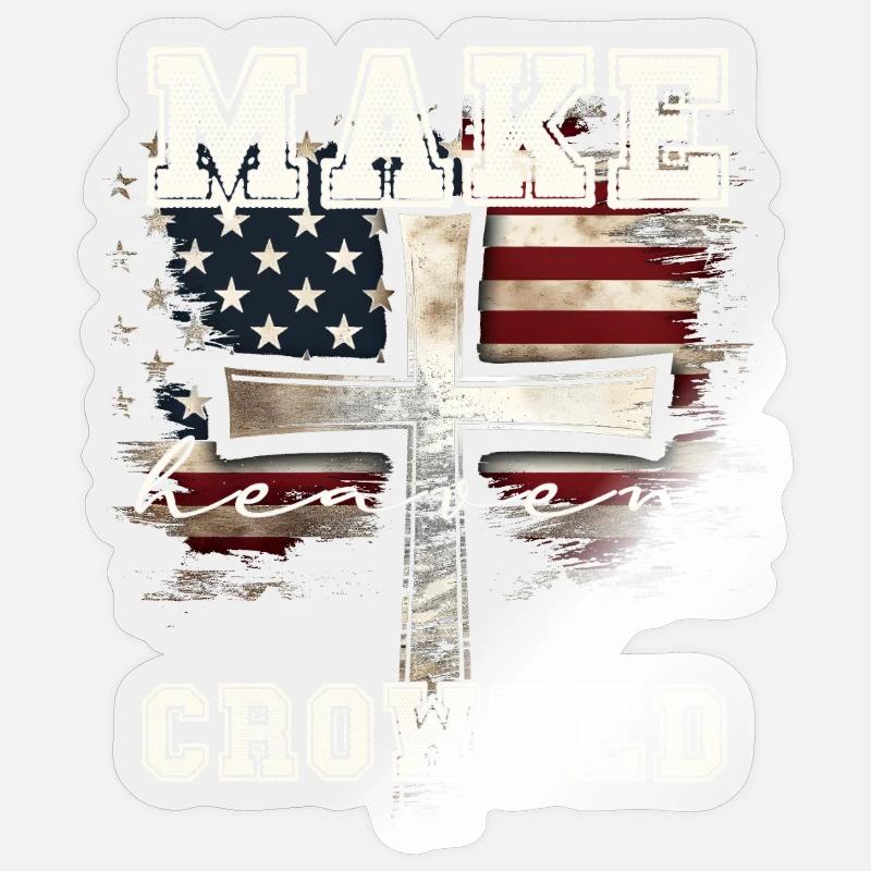 Make Heaven Crowded Cross Flag Design Sticker size S (10 x 10 cm)
