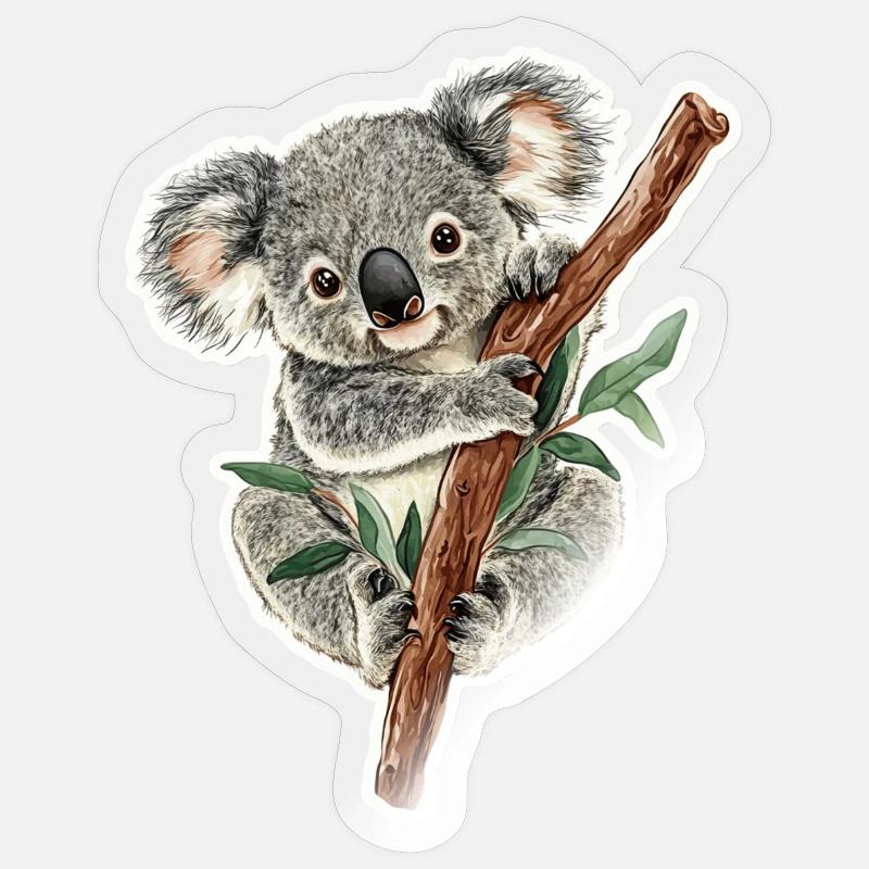 Koala - Sticker Größe S (10 x 10 cm) - Transparent glänzend
