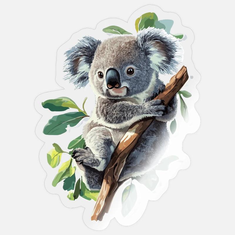 Koala - Sticker taille S (10 x 10 cm) - brillant transparent