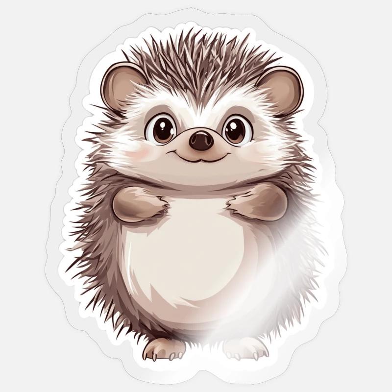 Hérisson - Sticker taille S (10 x 10 cm) - brillant transparent