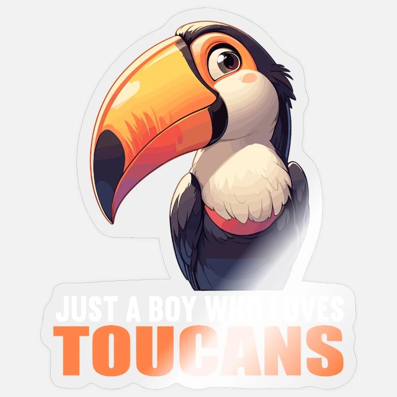 Toucans Toucan - Sticker taille S (10 x 10 cm) - brillant transparent