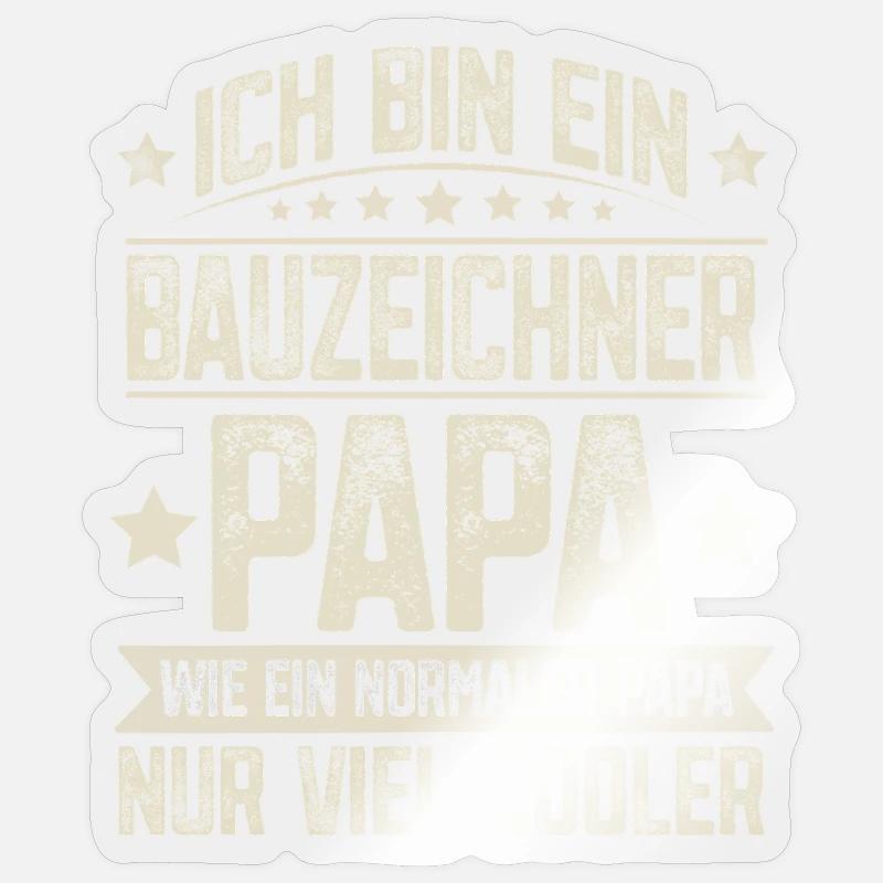 Draughtsman Dad - Sticker size S (10 x 10 cm) - transparent glossy