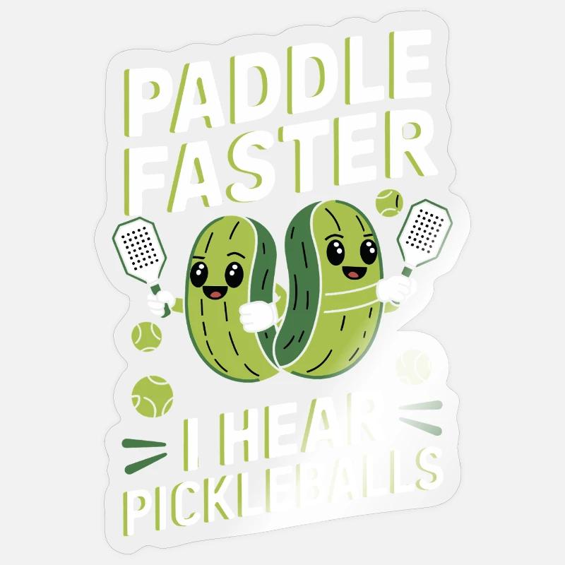 Pickleball Gurke Essiggurke Geschenk - Sticker Größe S (10 x 10 cm) - Transparent glänzend
