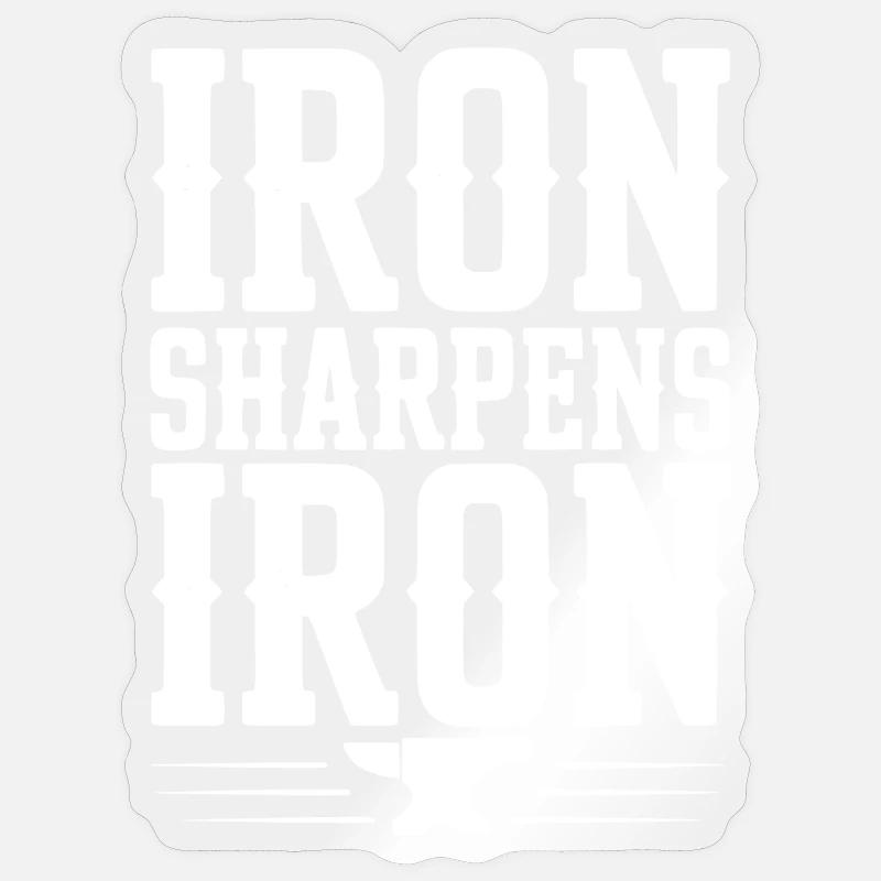 Le fer aiguise le fer - Sticker taille S (10 x 10 cm) - brillant transparent