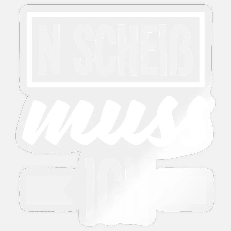 N Scheiß muss ich – Mittelfinger - Sticker Größe S (10 x 10 cm) - Transparent glänzend