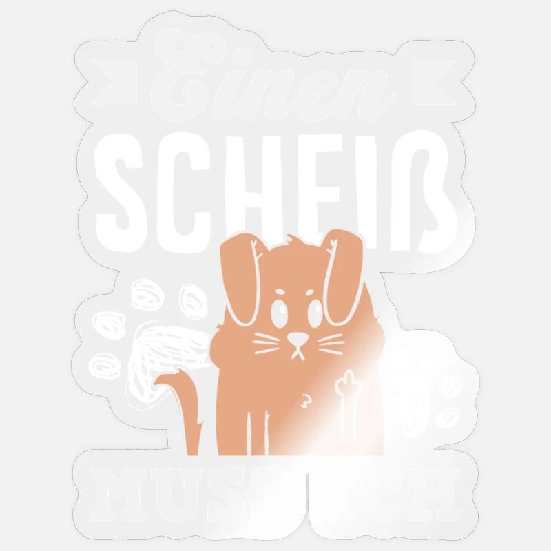 N Scheiß muss ich – Mittelfinger - Sticker Größe S (10 x 10 cm) - Transparent glänzend
