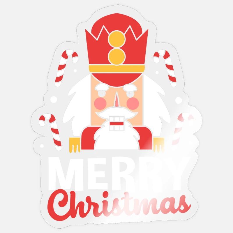 Weihnachten Nussknacker - Sticker Größe S (10 x 10 cm) - Transparent glänzend