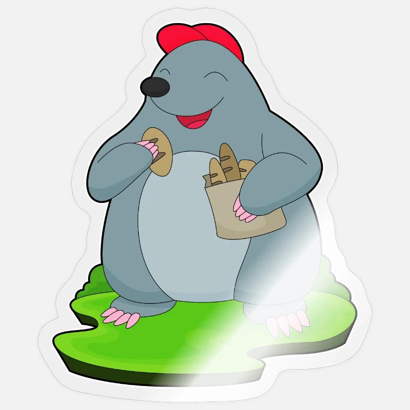 Mole Bread - Sticker size S (10 x 10 cm) - transparent glossy