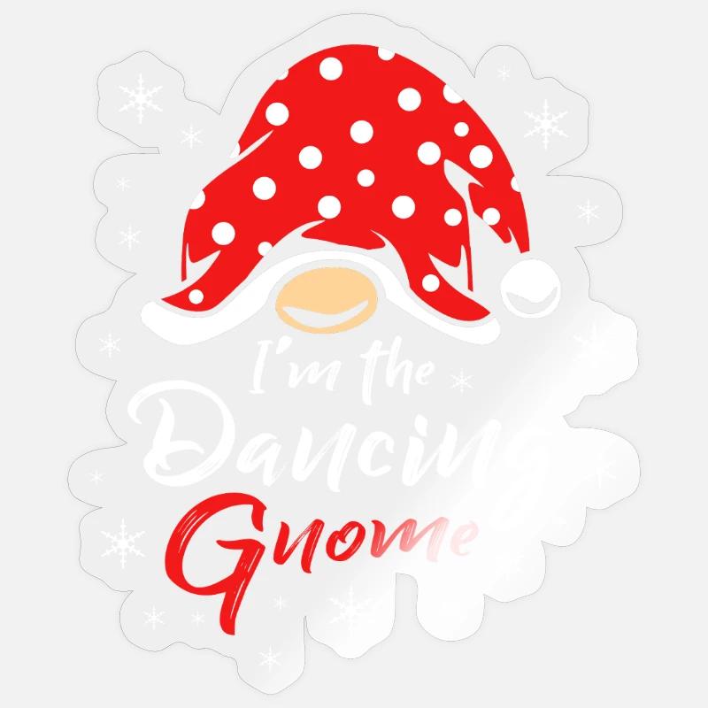 Gnom Tanzen - Sticker Größe S (10 x 10 cm) - Transparent glänzend