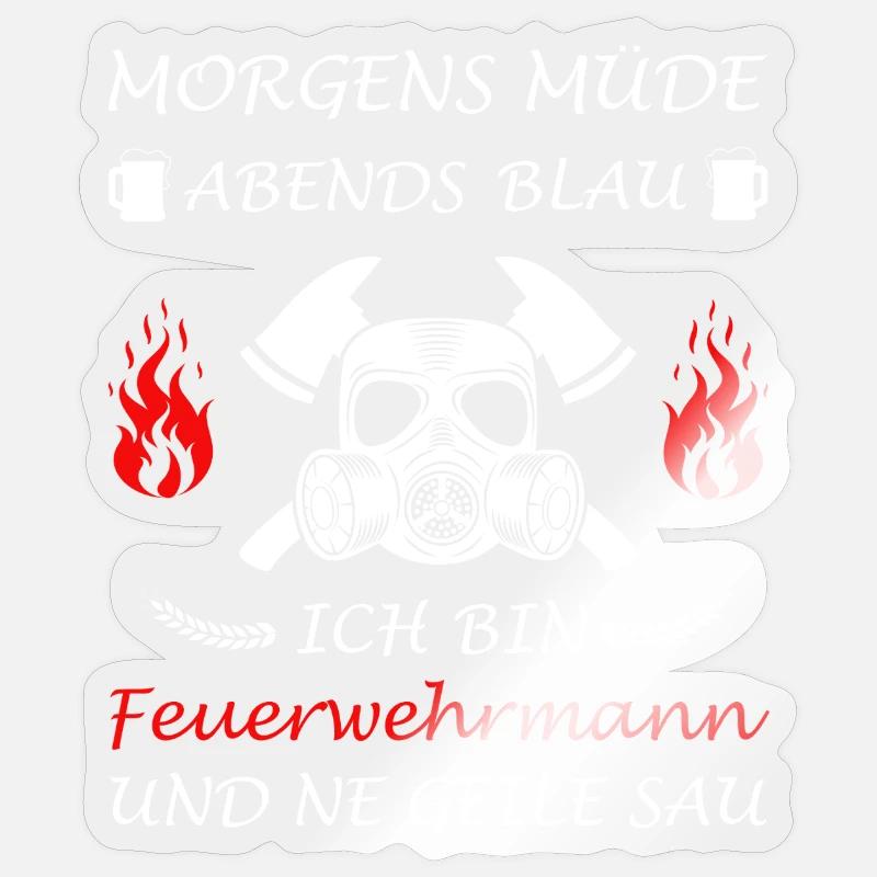 pompier pompier camarade de brigade ffw drôle Sticker taille S (10 x 10 cm)