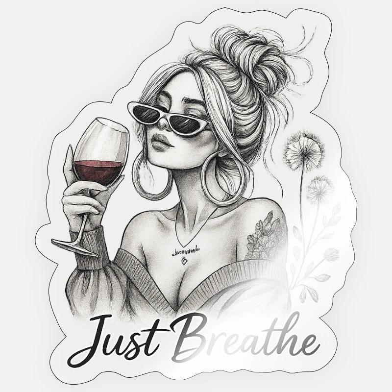 Just relax Wine Chic - Sticker size S (10 x 10 cm) - transparent glossy