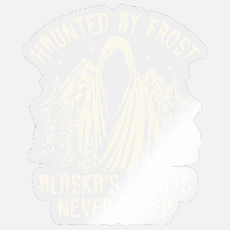 Frost ghosts over Alaska's peaks - Sticker size S (10 x 10 cm) - transparent glossy