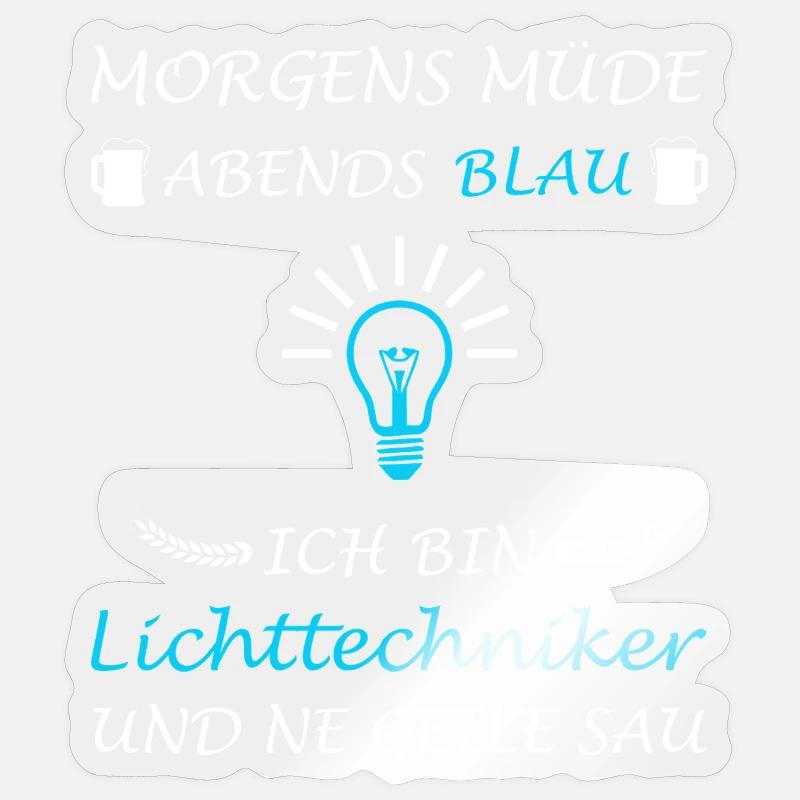 Lighting Technician Lighting Technology Saying Lighting Designer - Sticker size S (10 x 10 cm) - transparent glossy