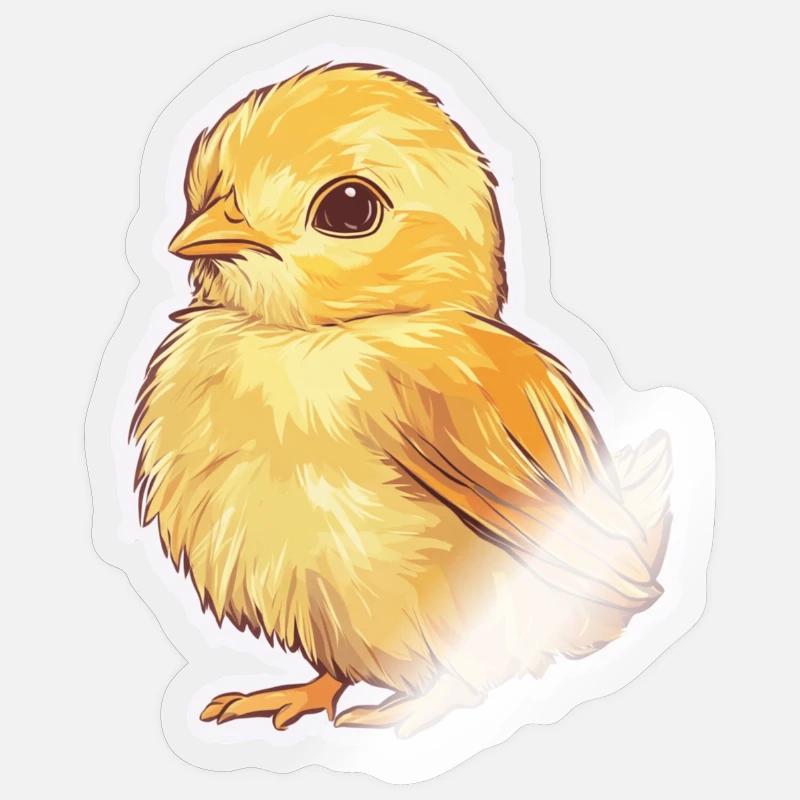 Poussin - Sticker taille S (10 x 10 cm) - brillant transparent