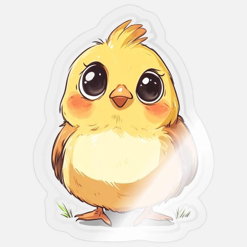 Poussin - Sticker taille S (10 x 10 cm) - brillant transparent