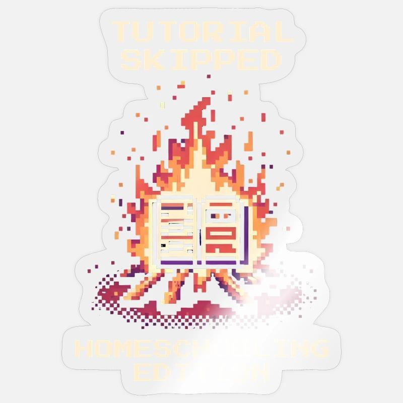 Tutorial übersprungen | Homeschooling Humor - Sticker Größe S (10 x 10 cm) - Transparent glänzend